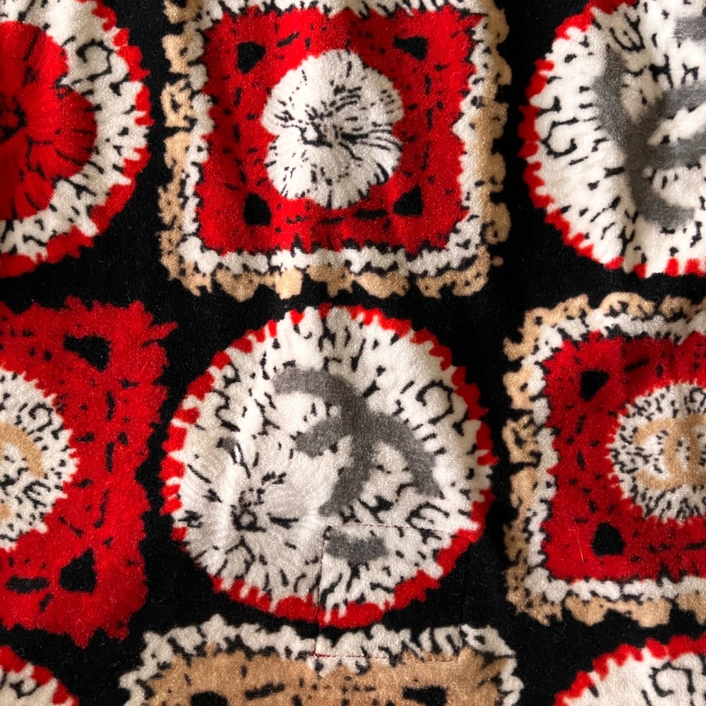 CHANEL 2009 Lagerfeld velvet patchwork print cardigan black red white. Sz 38 - Picture 6 of 15